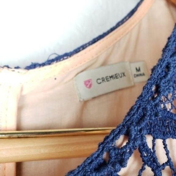 Chemieux crochet shift dress navy size Medium - Picture 2 of 8